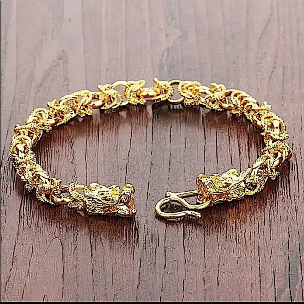 Dragon Hold Plated Byzantine Unisex Bracelet